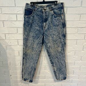 Vintage 80s 90s Chic 100% Cotton Acid Wash Taper Jeans Womens 36”